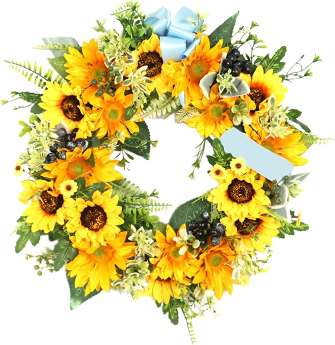 Artificial Sunflower Wreath Front Door Wreath Silk Flower Wreath Simulated Sunflower Garland for Holiday Wedding Party Decoration