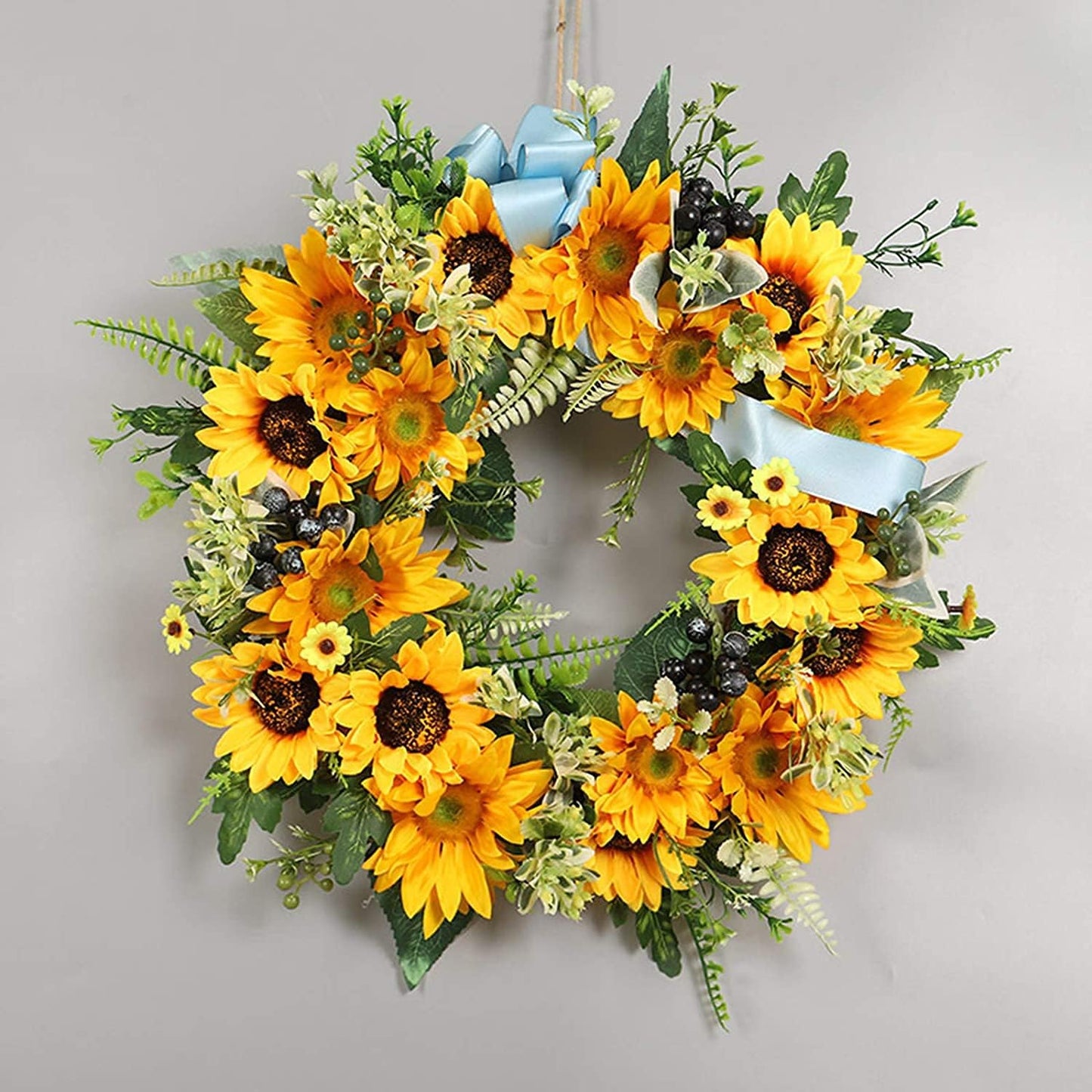 Artificial Sunflower Wreath Front Door Wreath Silk Flower Wreath Simulated Sunflower Garland for Holiday Wedding Party Decoration